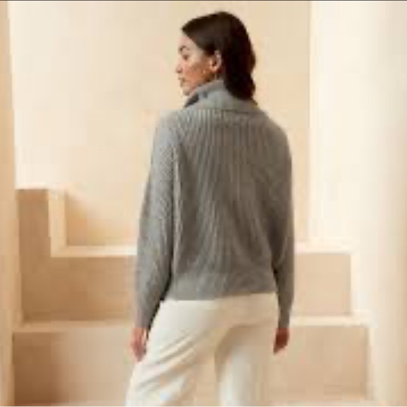 Banana Republic Oversized Half-Zip Wool Cashmere Blend - Picture 3 of 11